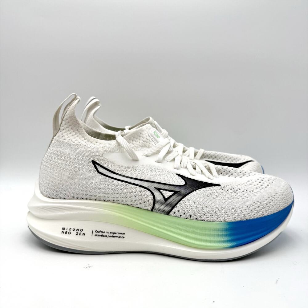 Mizuno Mens Neo Zen Running Sneakers US 8.5 White Blue Athletic EUC